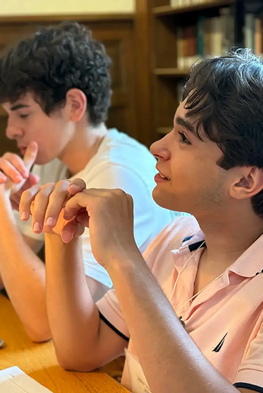 Day students use free time to study in common areas.