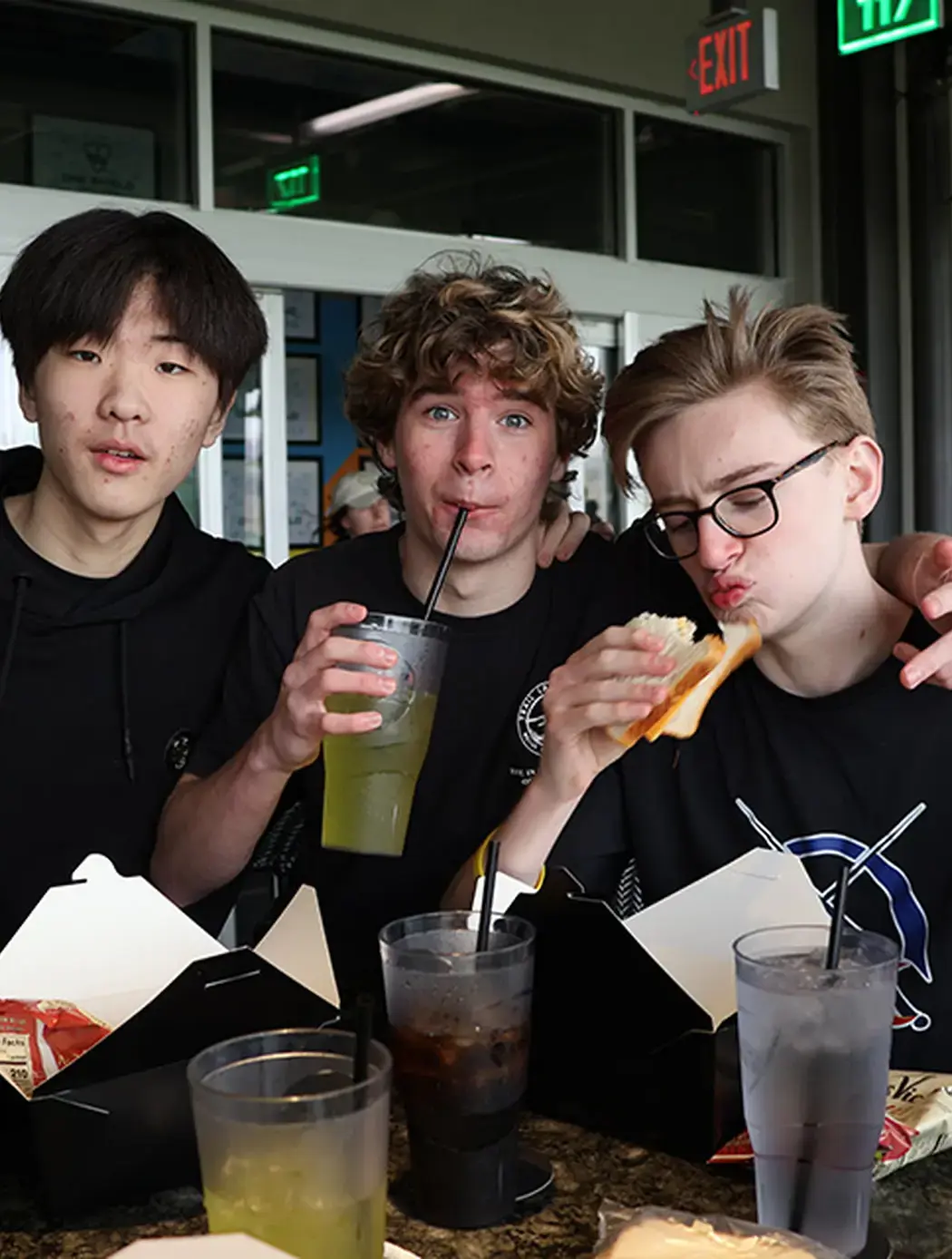Day and boarding students spending time together in a TJ dorm cottage