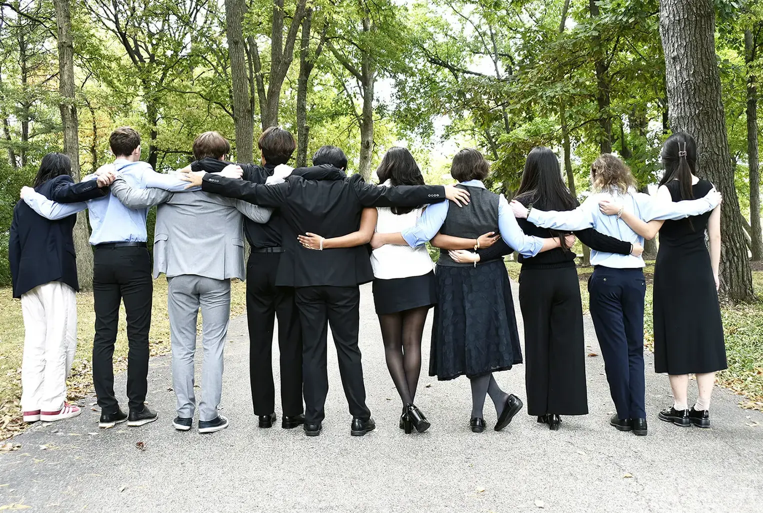 Seniors arm in arm