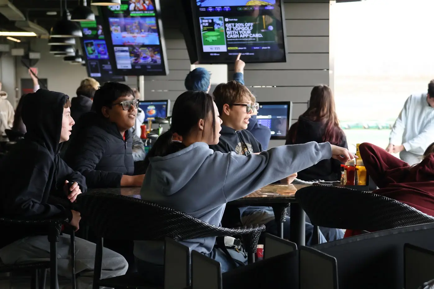 TJ day and boarding students spending time together